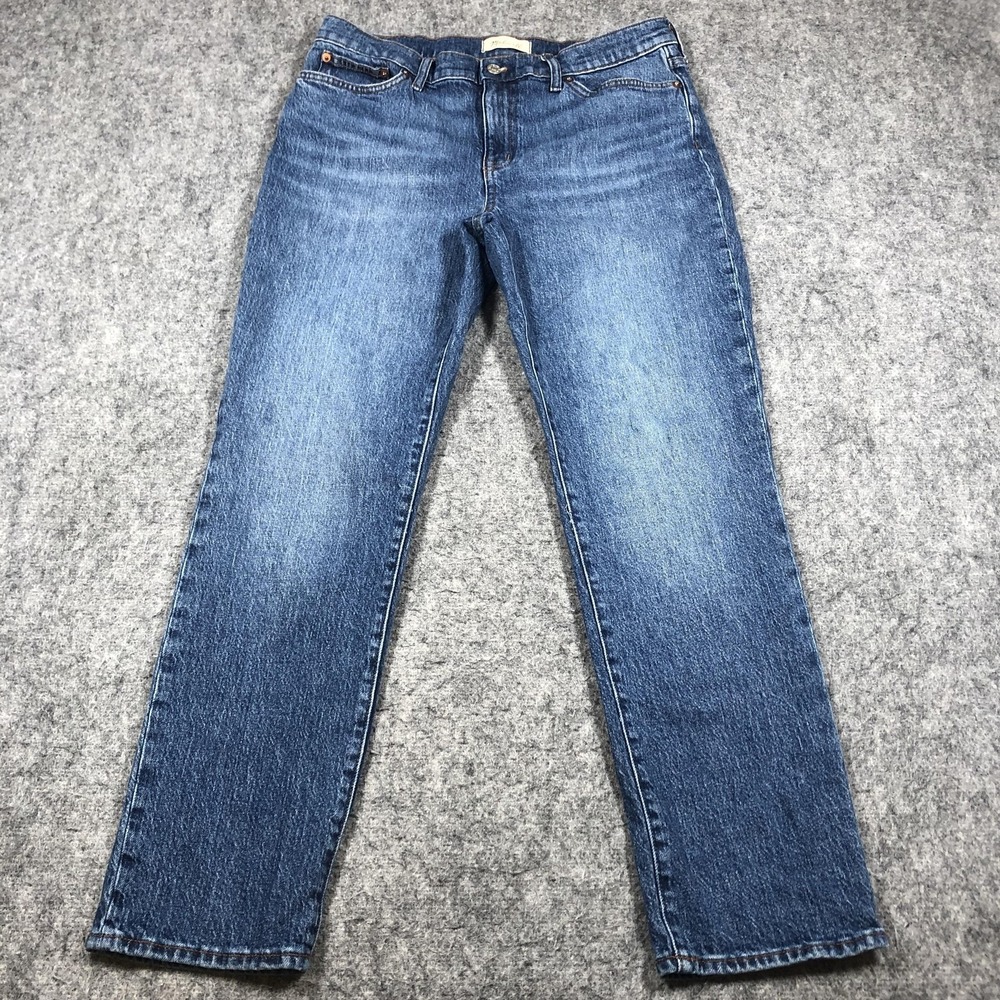 Madewell The Slim Boyjean Jeans Womens 29 Blue Medium Wash Mid Rise Stretch